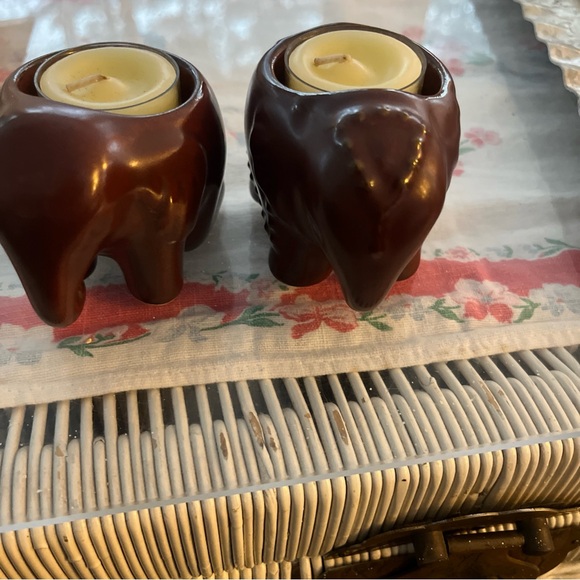 Set of two party lite elephant tea candle holders - Picture 14 of 15